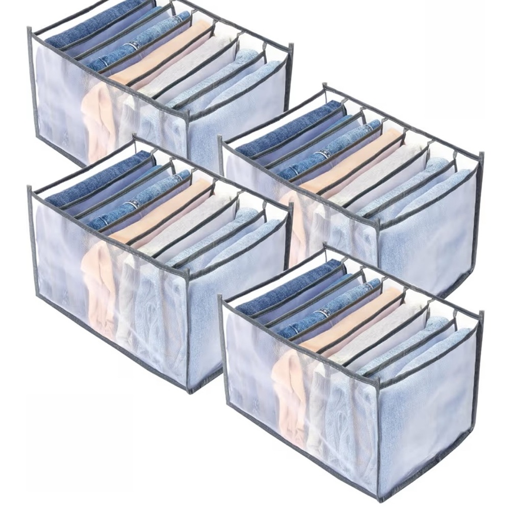 Gray Mesh Storage Bags